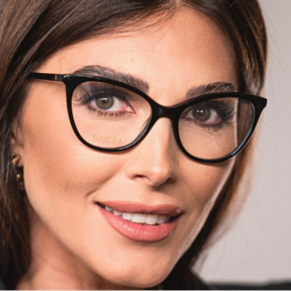 NEW Gucci GG1079O 001 Black Cat Eye Women Eyeglasses